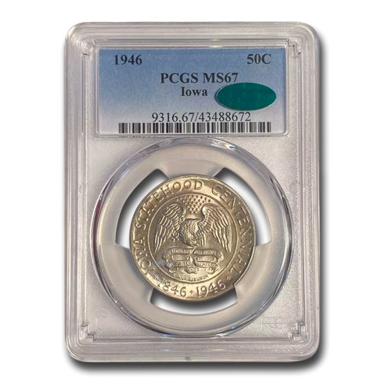 1946 Iowa Centennial Half Dollar Commem MS-67 PCGS CAC 1946 Iowa Centennial Half Dollar Commem MS-67 PCGS CAC